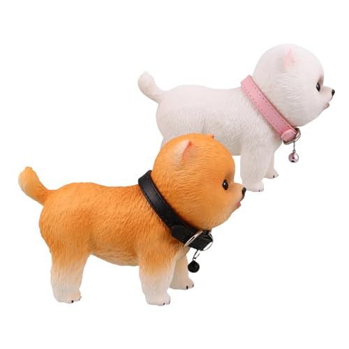 Statue de Chiot Pomeranien figurine chien vinyle doux collection maison
