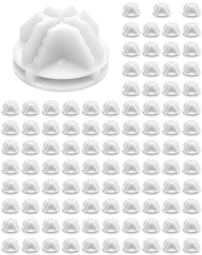 QWORK Wire Storage Connectors, 100 Pcs Grid Connectors Clips Modular Storage Cubes Interlocking Buckle, White