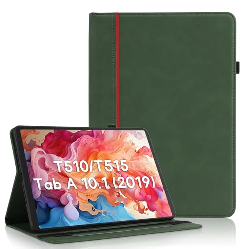 AsWant Funda para Samsung Galaxy Tab A 10.1' 2019 (SM-T510/SM-T515) - Protectora TPU con Soporte/Cartera, Auto Activación/Reposo Funda Galaxy Tab A (Verde)