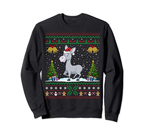 Donkeys Animal Lover Xmas Gift Ugly Donkey Christmas Sweatshirt