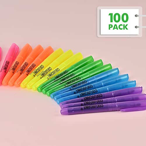 Highlighter - 100 pack color highlighter, color transparent visible fluorescent pen shell, wide chisel point mark, fluorescent pen, school, office - Thumbnail 7