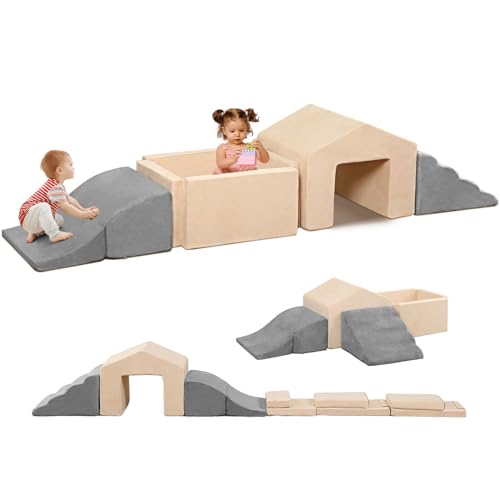 LOAOL Climbing Toys for Toddlers, 5 in 1 Soft Climbing Blocks Indoor