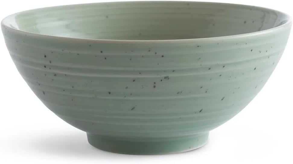 Sango Siterra Artist's Blend 16-Piece Stoneware Dinnerware Set for 4, Green, Cream & White Glossy Dishes with Speckles, Ceramic Plates and Bowls Sets for Everyday Dining, Microwave & Dishwasher Safe - Image 9