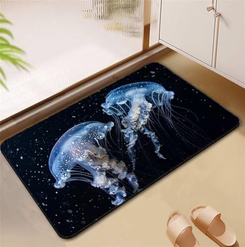 Tapis salle de bain antidérapant lavable et à séchage rapide noir