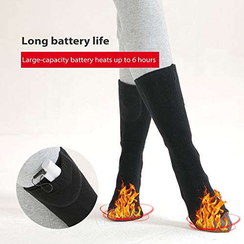 Meias de aquecimento, Andoer Meias de aquecimento de inverno Meias aquecidas elétricas Pilhas recarr