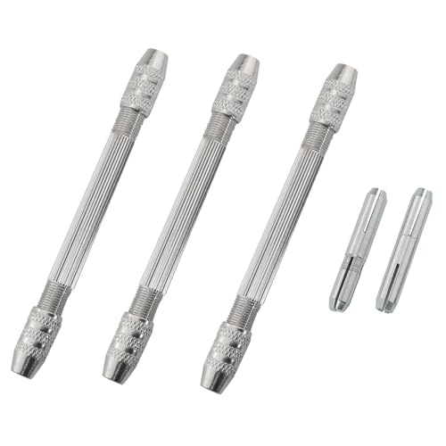 DGBRSM 3PCS 0.3-3.2mm Double Ended Pin Vise DIY Hand Drill Pin Vise Drill Jewelry Making Tools Resin Drill Wire Twisting Tools for DIY Hairpin Keychain Bracelets Necklace