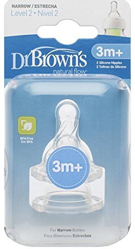 Dr. Brown's Natural Flow Level 2 Standard Neck Nipple (Pack of 2, White)-picture-34