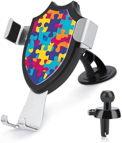 Autism Awareness Puzzle Funny Phone Mount Adjustable Angle for Car Dashboard Windshield Vent Universal Automobile Accessories image 5