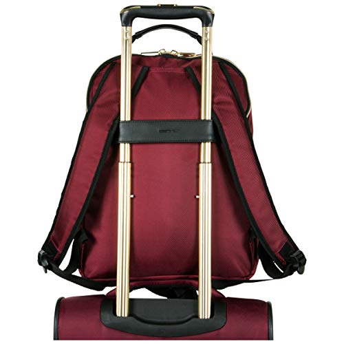 Kenneth Cole REACTION Women's Chelsea 15" Laptop Bag Computer Bookbag for Work, School, College, Nurse, Travel Daypack Purse Backpack, Burgundy - Image 4