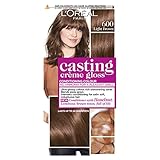 L'Oréal Paris - Tinte semipermanente sin amoníaco, 600 marrón claro, brillante, acabado de aspecto natural, para hasta 28 champús, crema de fundición brillante, 1 aplicación