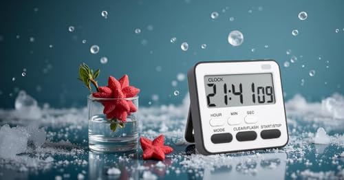 Image of JASIFS Digital Magnetic Multi-Function Timer Clock with Large LCD Display, Loud Alarm, Retractable Stand, Stopwatch Stand Hanging Hole, Countdown Flashing Light, Dual-Purpose Time Management Clock