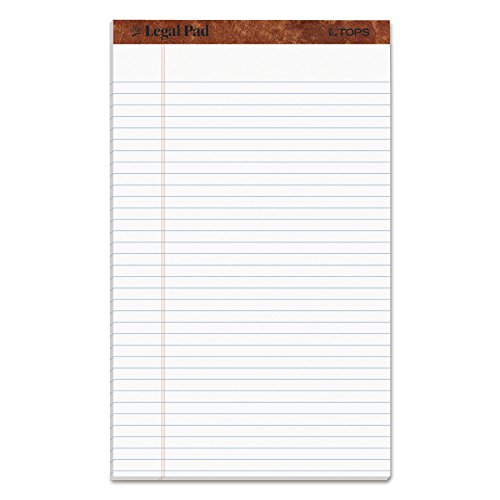 Tops 7573 Perforated Everyday Writing Legal Pad, 8.5 x 14 Inch, White, 12 Count (Pack of 1)