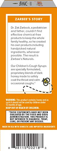 Zarbee's Naturals Children's Cough Syrup With Dark Honey, Natural Grape Flavor, 4 Ounce Bottle #TOP3