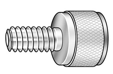 Thumb Screw, Knurled, 3/8-16x1 L, STL