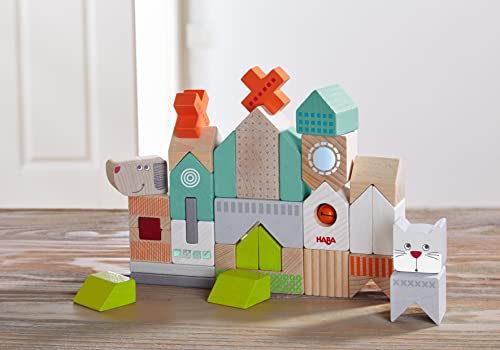 Haba Dog And Cat Building Blocks - 31 Piece Wood Stacking Toy (Made In Germany) #TOP5