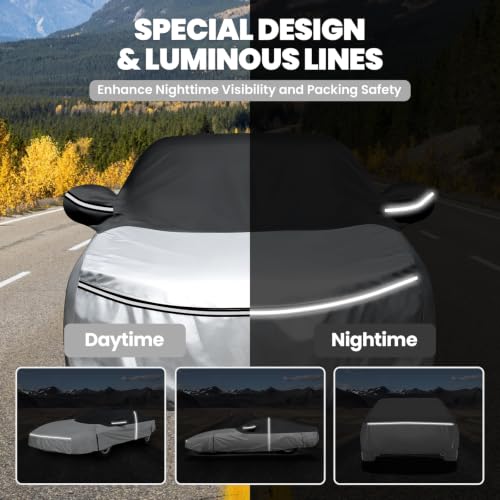 Image of Cartist Car Cover Fits for Corvette C4 1984-1996, All Weather Car Covers Outdoor for Corvette Accessories, Waterproof, with Zipper & Reflective Safety Strips