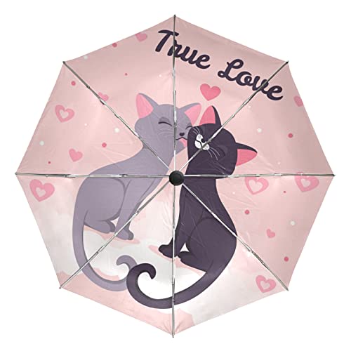 Parapluie protection UV et coupe-vent Vnurnrn pliable automatique imprimé chat