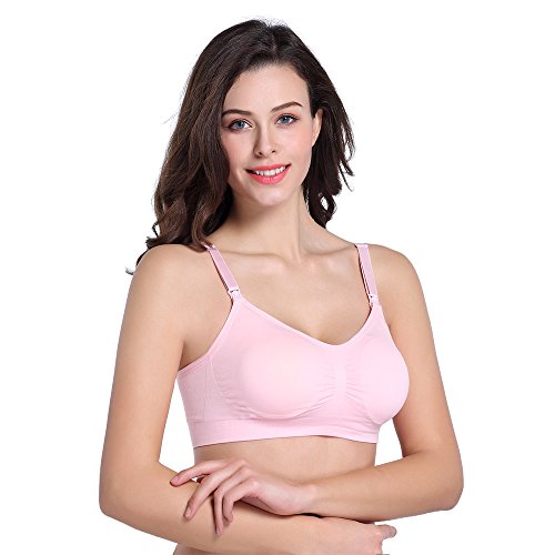 Image of STELLE Women's Soft Cotton Wireless Nursing Sleep Bra For Maternity /Breast Feeding