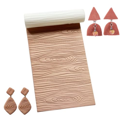 HOBBIESAY Rouleau Texture Pâte Polymère Feuilles Texture Pâte Polymère Pâtes Polymères Textures Bois Rouleau Gaufrage Textures pour Poterie Rouleaux pour...