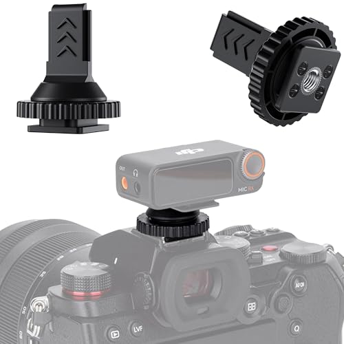Cold Shoe Mount for DJI Mic 2 with 1/4" 20,Camera Adapter for DJI Mic 2 Wireless Microphone Receiver,Cold Shoe Adapter Compatible with DSLR Mirrorless Camera for Vlog Video Recording (Only for Mic2)