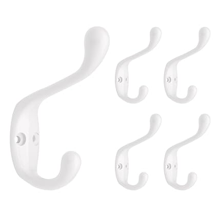 Franklin Brass B42302M-W-C 3 inch Heavy Coat & Hat Hook, (5 Pack)
