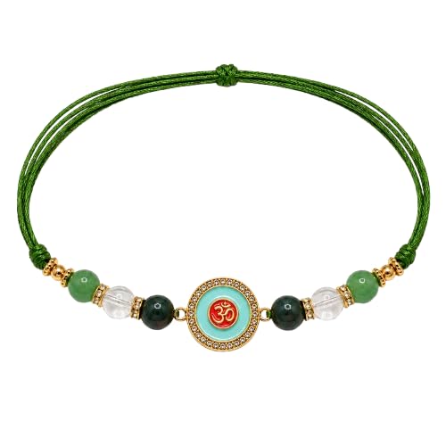 Health & Vitality Crystal Rakhi for Brother with Om Connector, Natural Bloodstone, Green Aventurine and Clear Quartz Gemstone Bracelet, Adjustable Thread, Raksha Bandhan Gift Box with Roli Chawal-picture-38
