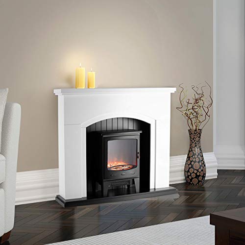 Warmlite Cambridge Electric Fireplace Suite, Adjustable Thermostat and LED Flame Effect, Traditional Stove Design - Image 11