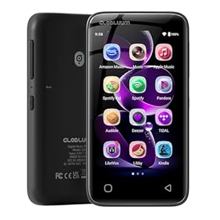 160GB MP3 Player with Bluetooth 5.0 and WiFi, Music Player with Spotify, Audible, Amazon Music, Pandora, Libby, Spotify Kids, 4" Touchscreen Android MP4 Player with HiFi Sound (Black)