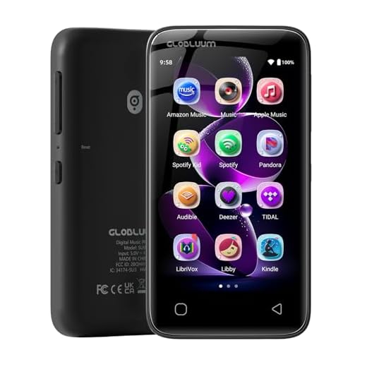 160GB MP3 Player with Bluetooth 5.0 and WiFi, Music Player with Spotify, Audible, Amazon Music, Pandora, Libby, Spotify Kids, 4" Touchscreen Android MP4 Player with HiFi Sound (Glossy Black)