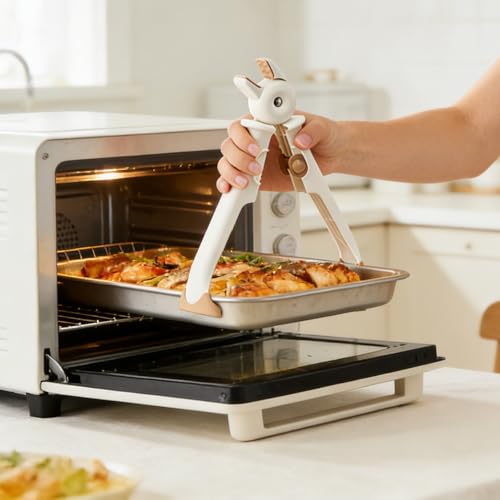 Pinze per piatti caldi, pinze per cucina, multiuso, antiscivolo, per microonde, forno, friggitrice ad aria, vapore, pentole e ciotole (A)