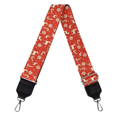 Image of Talayituse Deer Candy Snowflake Print Shoulder Strap Wide Purse Bag Strap Christmas Decoration Adjustable Replacement Belt Luggage Crossbody Shoulder Bag Strap for Women Girls