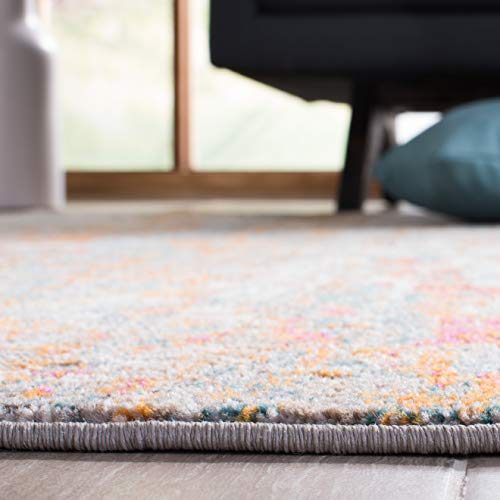 Safavieh Modern Chic Rug for Living Room Dining Room Bedroom - Madison Collection Short Pile Grey and Orange 24 x 36 Inch - Image 4