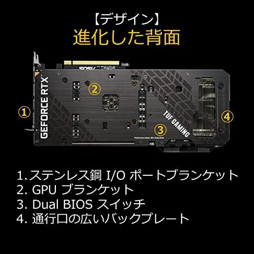 ASUS TUF Gaming NVIDIA GeForce RTX 3070 V2 OC Edition Graphics Card (PCIe 4.0, 8 GB GDDR6, LHR, HDMI 2.1 , DisplayPort 1.4a, Dual ball Fan Bearings, Military-grade Certification, GPU Tweak II)