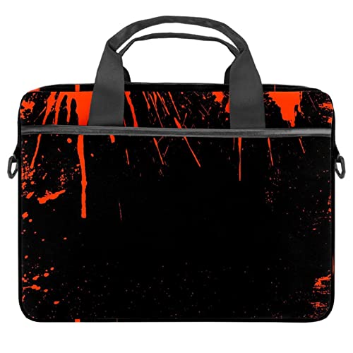 Sacoche ordinateur 13-14.5" rembourrée avec bandoulière réglable style grunge rouge