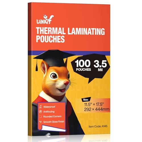 Uinkit 3.5 Mil 100 Pack Clear Thermal Laminating Pouches, 11.5 x 17.5-Inch Lamination Pouches Paper, Fits 11 x 17 Inch Laminator Sheet, Rounded Corner image 4