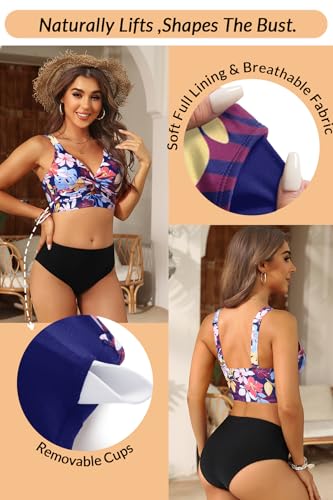 Image of Women's Bikini Top - Supportive Swimsuit for Large Bust - 2025 Cut Out Twist Swim Top