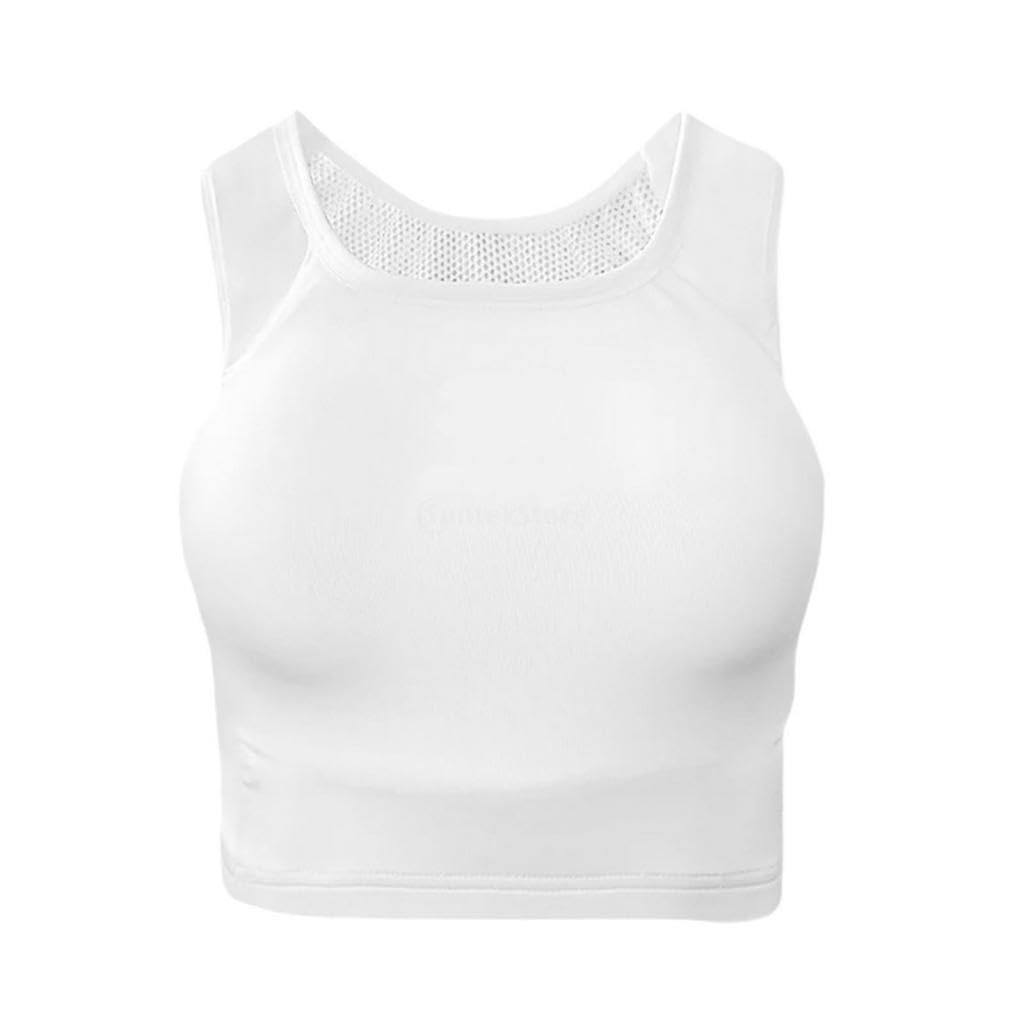 Karate Brustschutz Damen Schutzweste Fitness Sport Zubehör Atmungsaktives Mesh PC Innenfutter Elastisch Praktischer Einsatz für Taekwondo Rugby