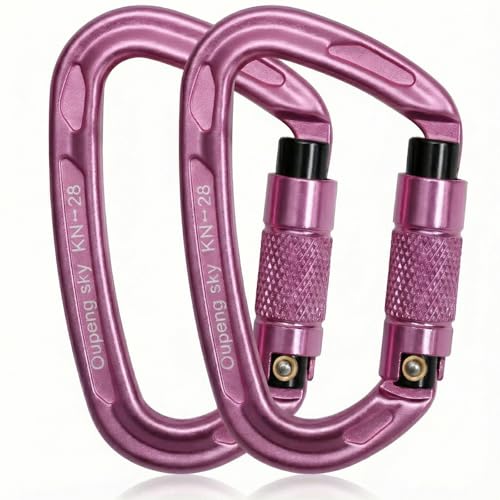 Image of Oupeng sky Auto Locking Carabiner Clips - 28KN (6172lbs) Heavy Duty Caribeaners, Large Carabiner Clip for Keychains,Hammock,Camping, Gym, Hiking, Outdoor ,Dog Leash