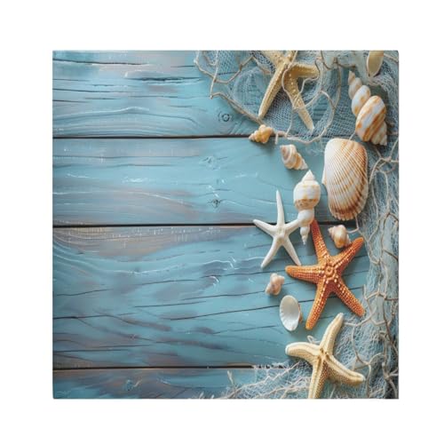 Servilletas de Tela Satinadas Diseño Estrella de Mar Pack x6 miniatura 1