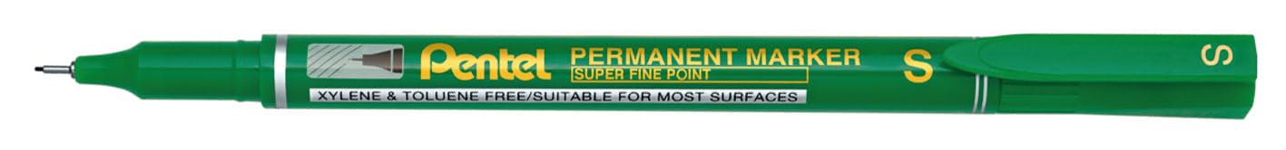 Pentel NFS410 Ultra Fine Permanent Marker, 0.4mm Line, Green ink (One Pen)