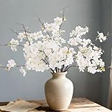 INXUGAO 12 PCS Faux Cherry Blossom Branches Decor 18.11 Inch Fake Artificial Cherry Flowers for Home Indoor Decoration Vase Arrangement Table Living Room Bedroom Spring Decor