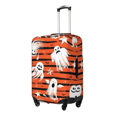 Elastic Travel Luggage Cover Printed Cute Ghosts Bats Double-Sided Suitcase Protector Bag,Dust-Proof Cratch-Resistant Durable Baggage Covers For Kid Adult,Small2