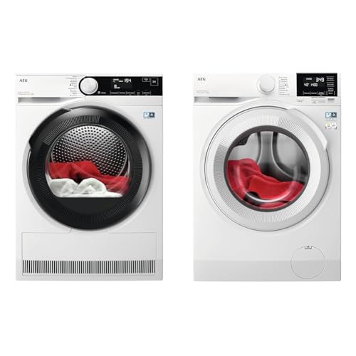 AEG TR8T70680 Wärmepumpentrockner/Serie 8000 mit AbsoluteCare & LR6A648 Waschmaschine / 8,0 kg/Leise/Mengenautomatik