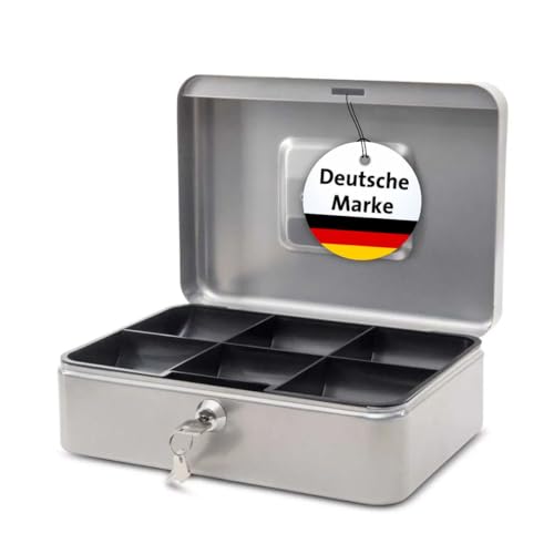 MAUL Geldkassette 3 aus Stahl | abschließbar | Münzgeld-Einsatz herausnehmbar | 25 x 19 x 9 cm | Kasse mit 2 Schlüsseln | geeignet als Spardose | kleiner Safe, Tresor, Trinkgeldkasse | Silber MAUL Geldkassette 3 aus Stahl | abschließbar | Münzgeld-Einsatz herausnehmbar | 25 x 19 x 9 cm | Kasse mit 2 Schlüsseln | geeignet als Spardose | kleiner Safe, Tresor, Trinkgeldkasse | Silber