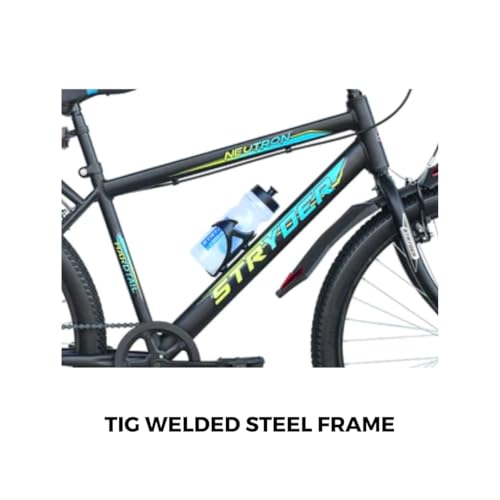 Image of TATA STRYDER Neutron 26 Bicycle with Integrated Carrier, Black and Blue (Black)