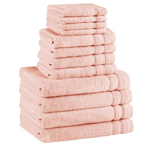 Comfort Spaces 12 Pc Towel Set 100% Cotton Zero Twist Blush