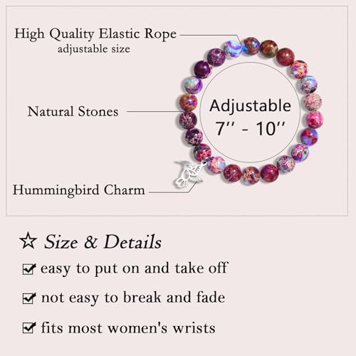 Leyung Hummingbird Gifts for Women, Inspirational Hummingbird Bracelet Jewelry Gifts, Christmas Birthday Retirement Gifts for Her Women Friends Sisters Mom4