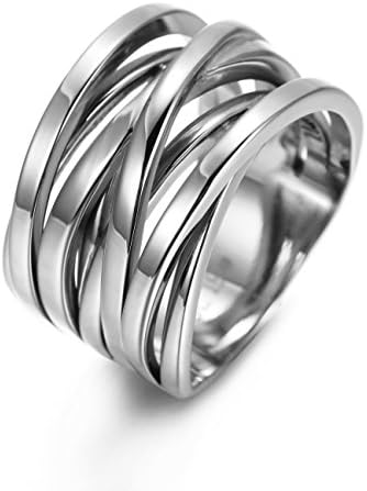 CIUNOFOR 13.7MM Cross Ring Enhancers for Women Statement Engagement Ring Silver Gold Rose Gold Plated Ring Engraving Customized Personalized (white 10)