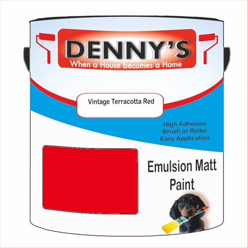 Premium Interior Wall & Ceiling Emulsion Paint – Vintage Terracotta Red – Rich Matt Finish, Durable & Washable, Low Odour, Ideal for Living Rooms, Bedrooms & Hallways (500ML Tin)