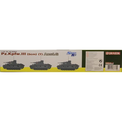 Dragon Models Pz.Kpfw.III (5cm) (T) Ausf. G - Smart Military Land Vehicle Model Building Kit, 1/35 Scale